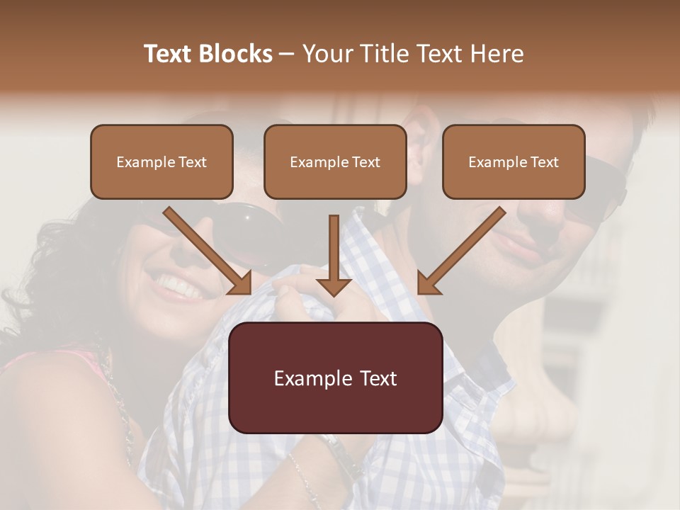 Walking White Tourists PowerPoint Template