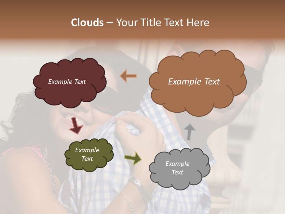 Walking White Tourists PowerPoint Template