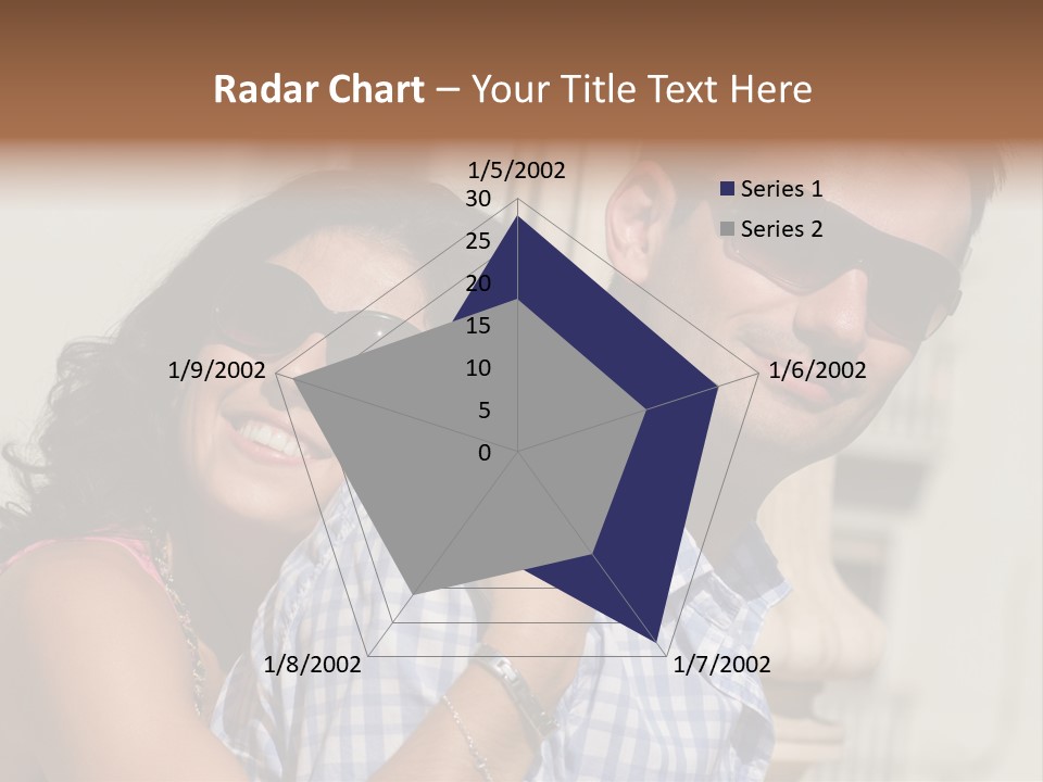 Walking White Tourists PowerPoint Template