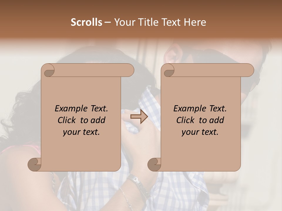 Walking White Tourists PowerPoint Template