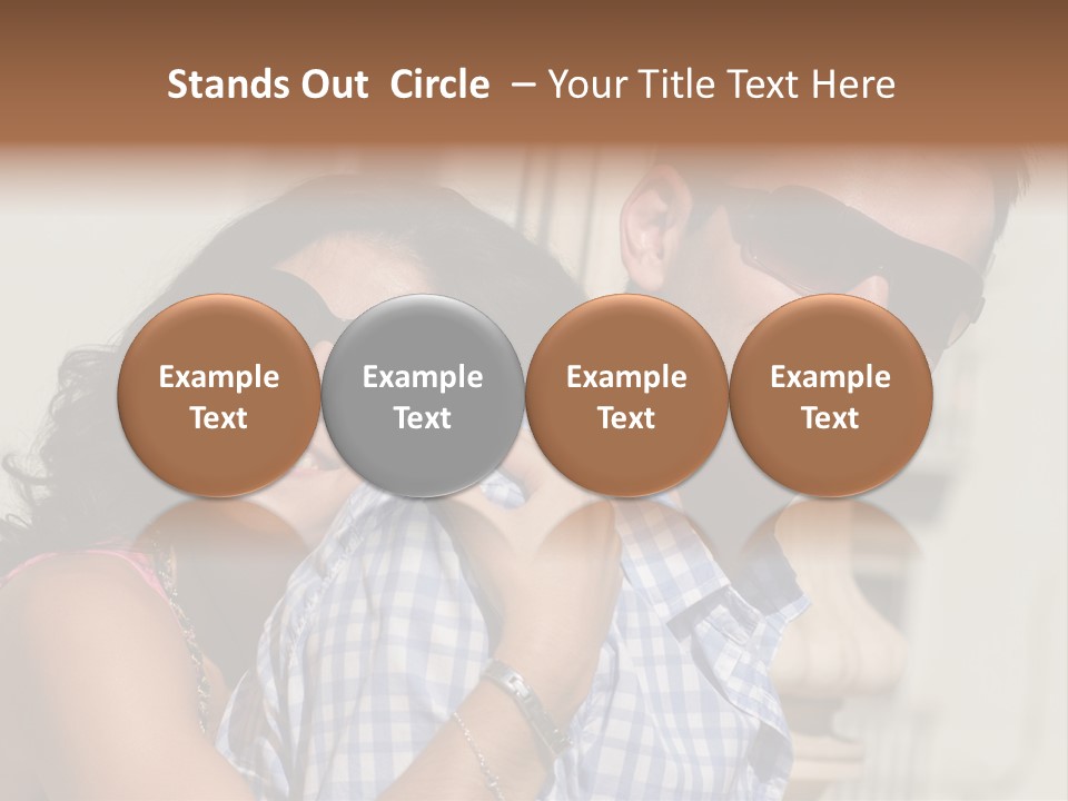 Walking White Tourists PowerPoint Template