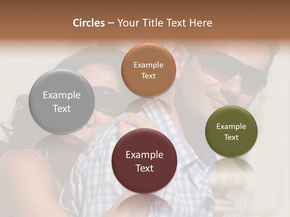 Walking White Tourists PowerPoint Template