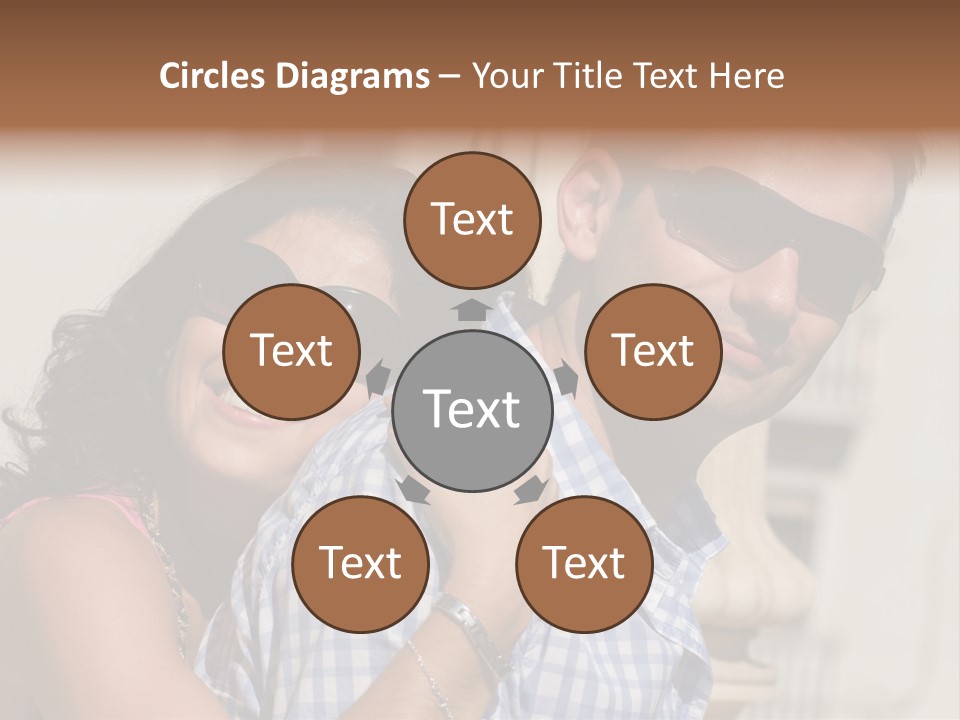 Walking White Tourists PowerPoint Template