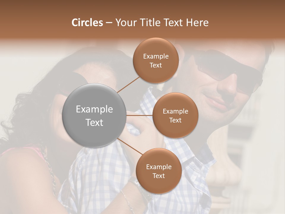 Walking White Tourists PowerPoint Template