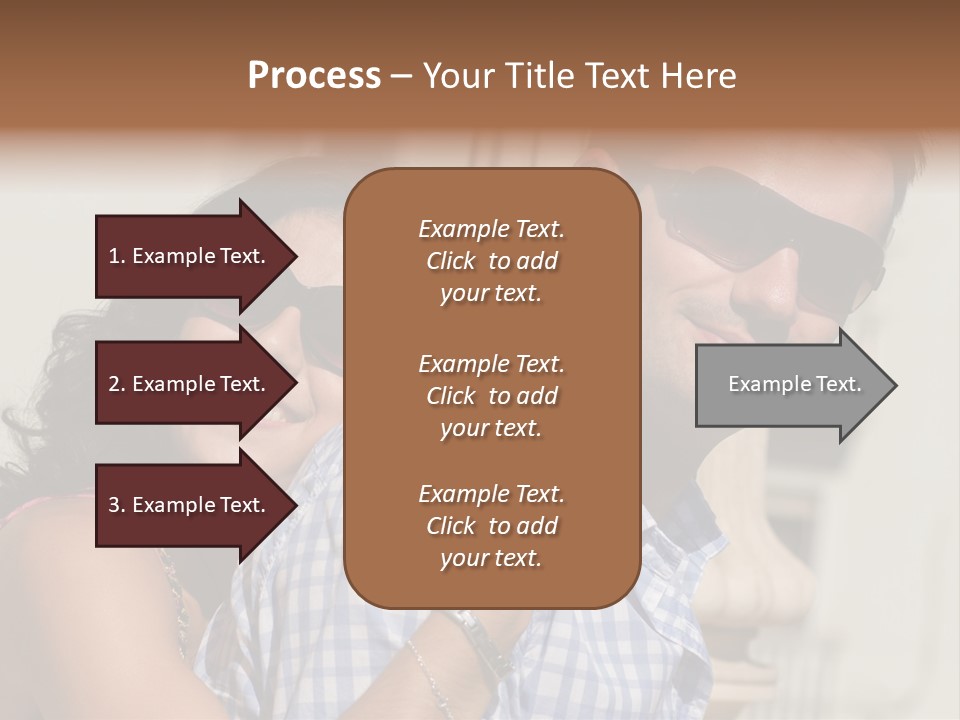 Walking White Tourists PowerPoint Template