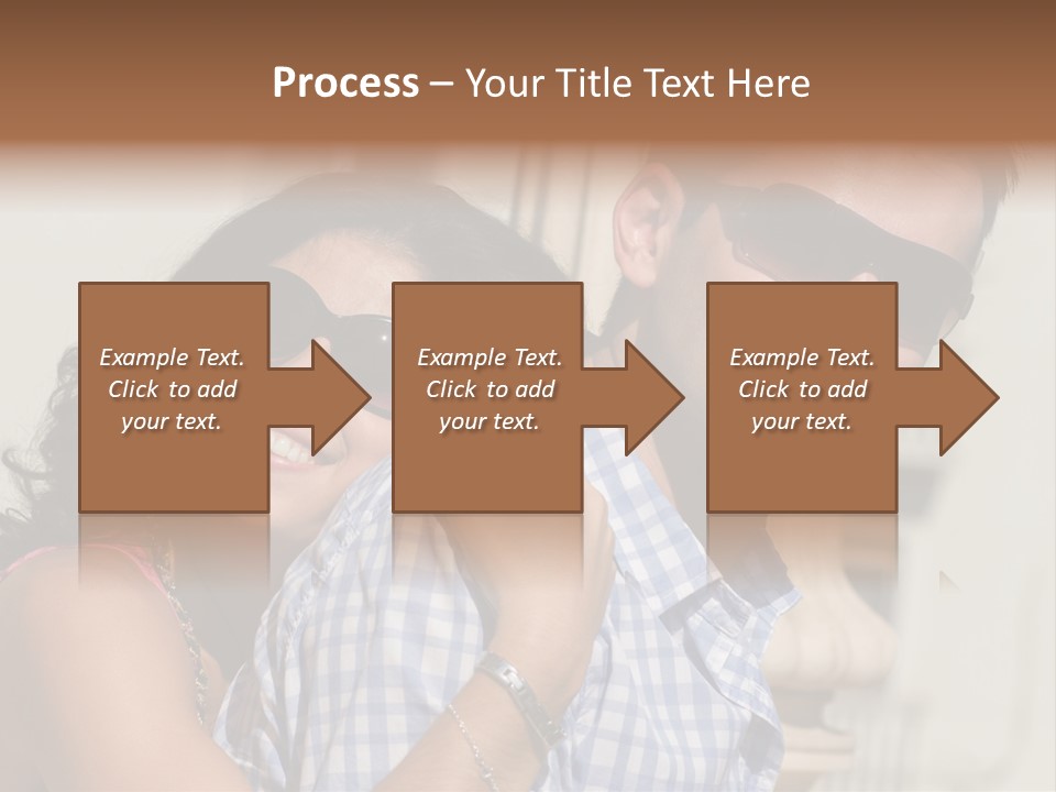 Walking White Tourists PowerPoint Template