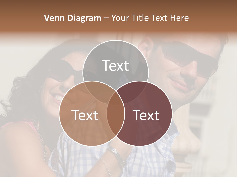 Walking White Tourists PowerPoint Template