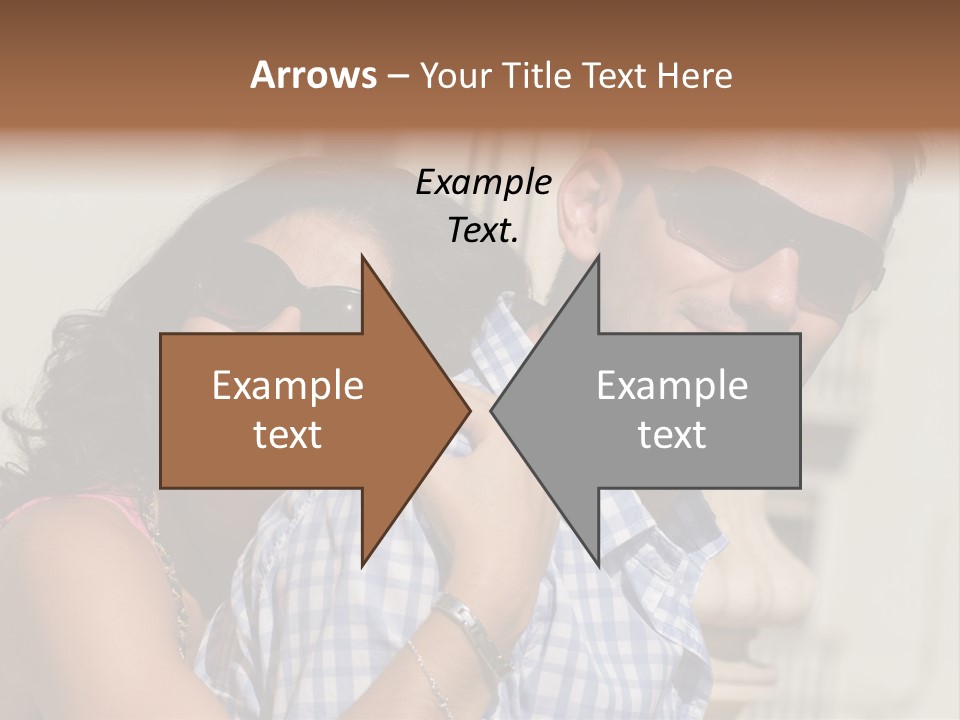 Walking White Tourists PowerPoint Template