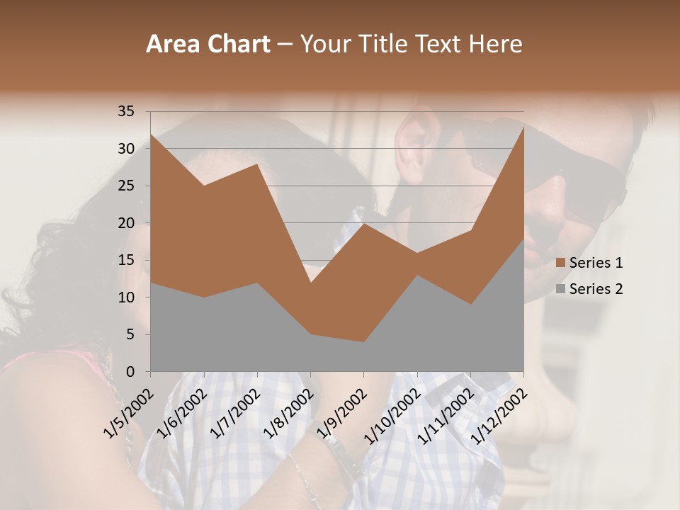 Walking White Tourists PowerPoint Template