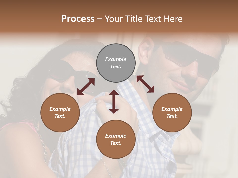 Walking White Tourists PowerPoint Template