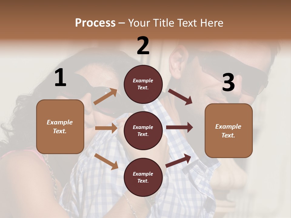 Walking White Tourists PowerPoint Template