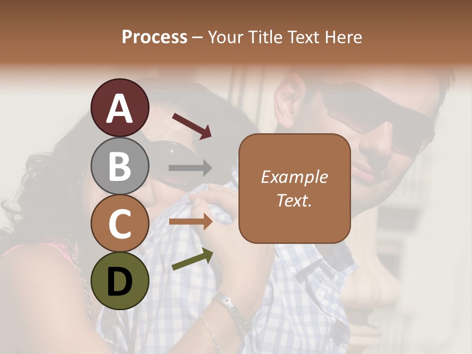 Walking White Tourists PowerPoint Template