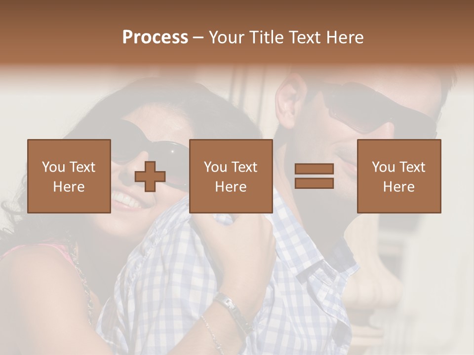 Walking White Tourists PowerPoint Template