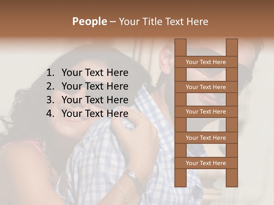 Walking White Tourists PowerPoint Template