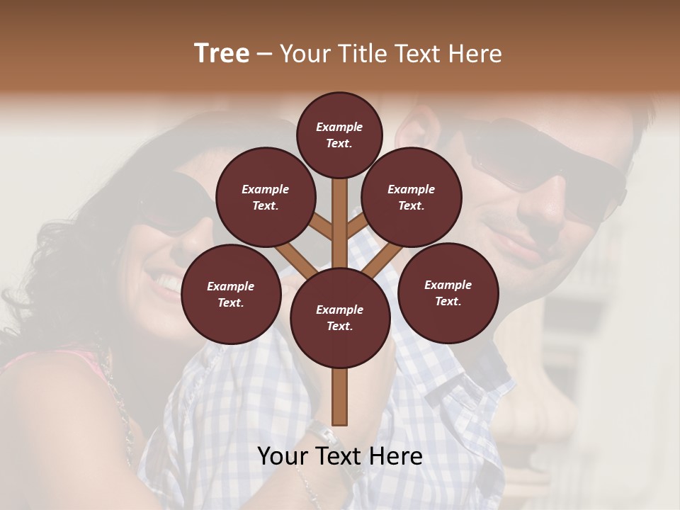 Walking White Tourists PowerPoint Template