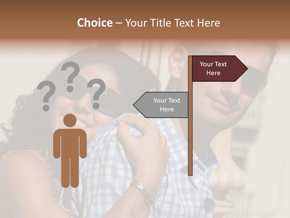 Walking White Tourists PowerPoint Template