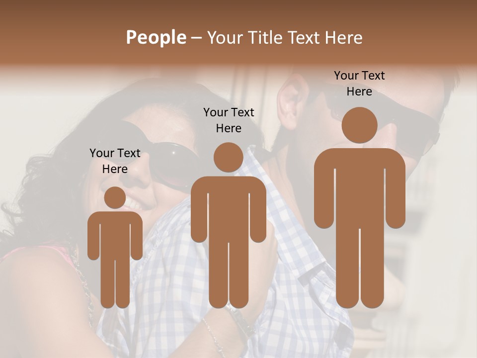 Walking White Tourists PowerPoint Template