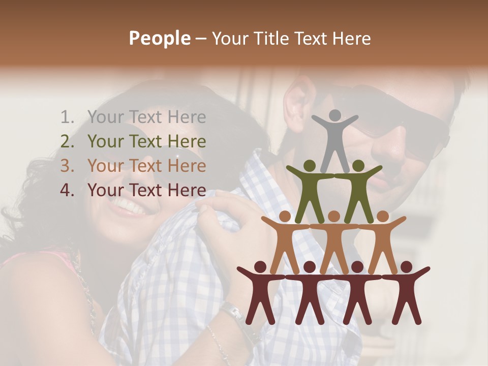 Walking White Tourists PowerPoint Template