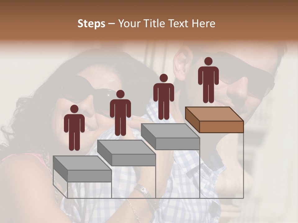 Walking White Tourists PowerPoint Template