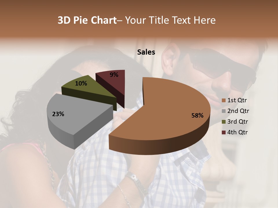 Walking White Tourists PowerPoint Template