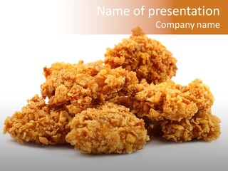 A Pile Of Fried Food On A White Background PowerPoint Template