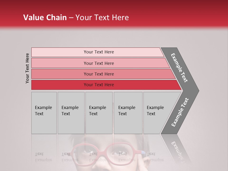 A Young Boy Wearing Glasses With A Red Background PowerPoint Template