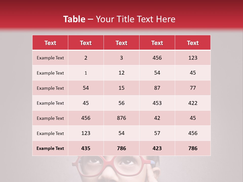 A Young Boy Wearing Glasses With A Red Background PowerPoint Template