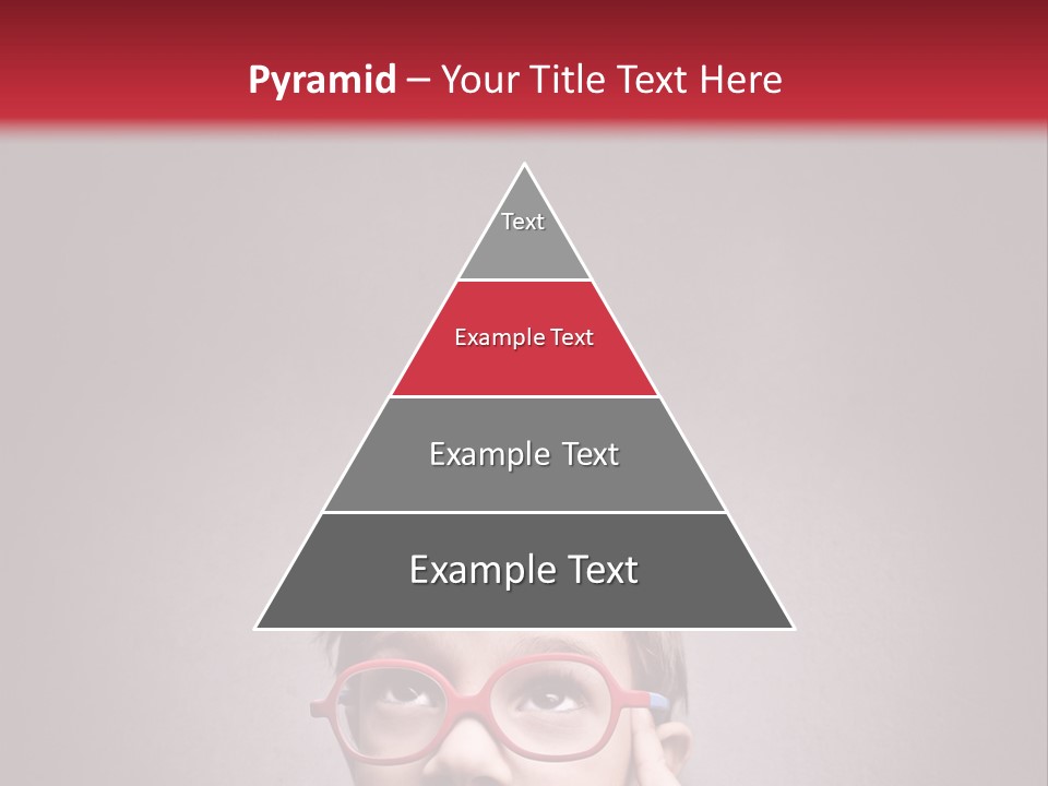 A Young Boy Wearing Glasses With A Red Background PowerPoint Template