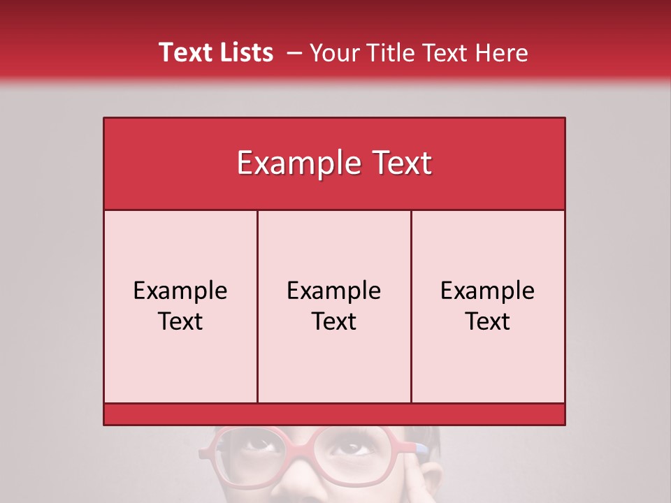 A Young Boy Wearing Glasses With A Red Background PowerPoint Template