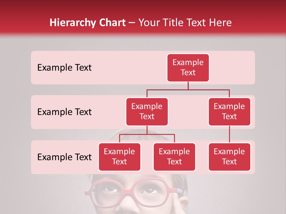 A Young Boy Wearing Glasses With A Red Background PowerPoint Template