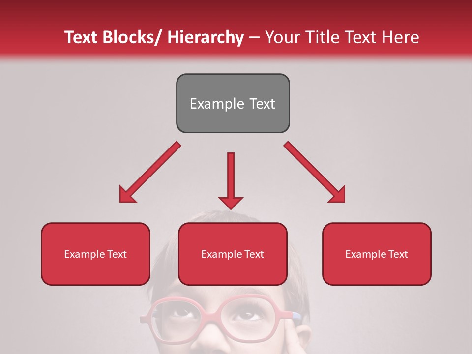 A Young Boy Wearing Glasses With A Red Background PowerPoint Template