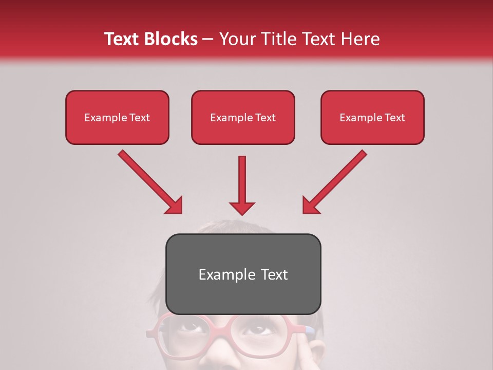A Young Boy Wearing Glasses With A Red Background PowerPoint Template