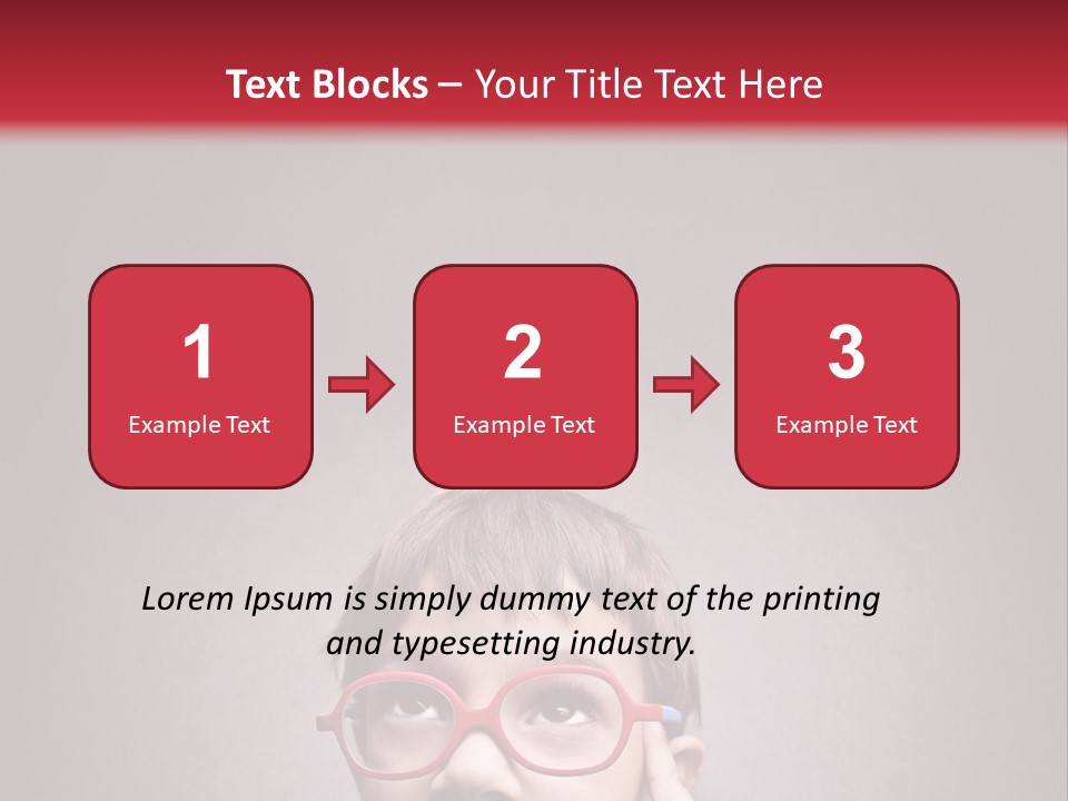 A Young Boy Wearing Glasses With A Red Background PowerPoint Template