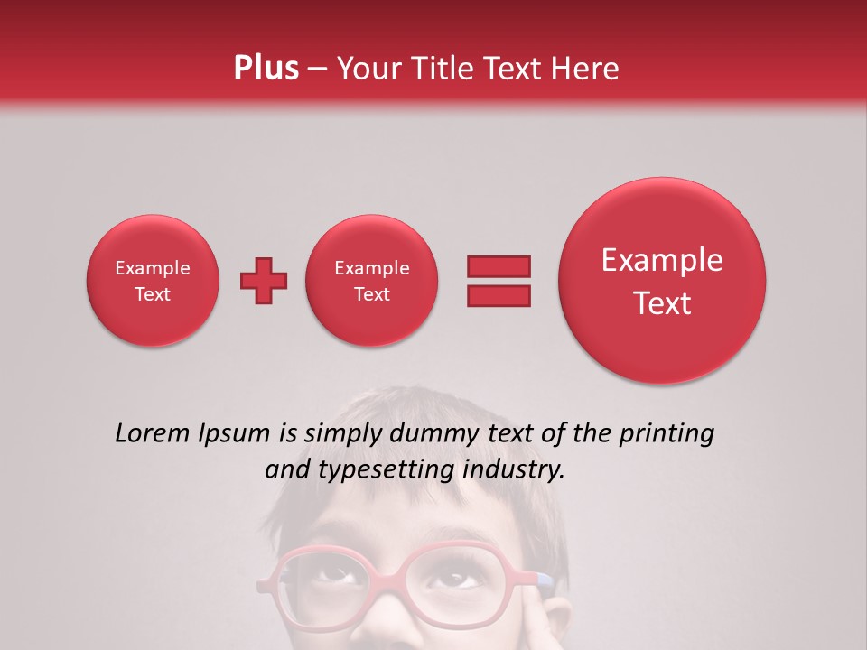 A Young Boy Wearing Glasses With A Red Background PowerPoint Template