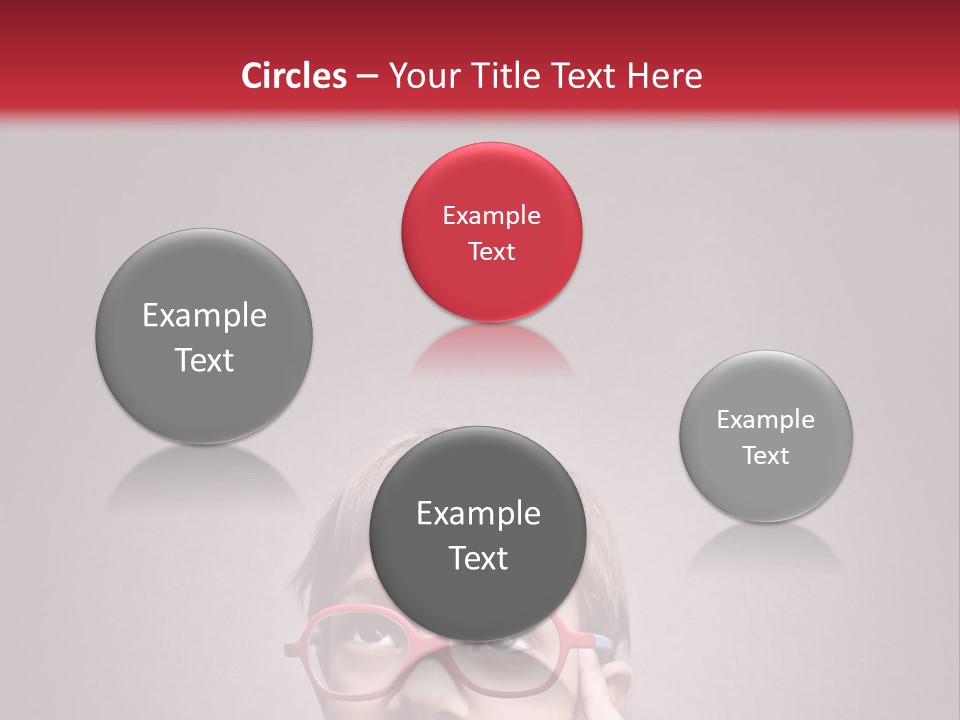 A Young Boy Wearing Glasses With A Red Background PowerPoint Template