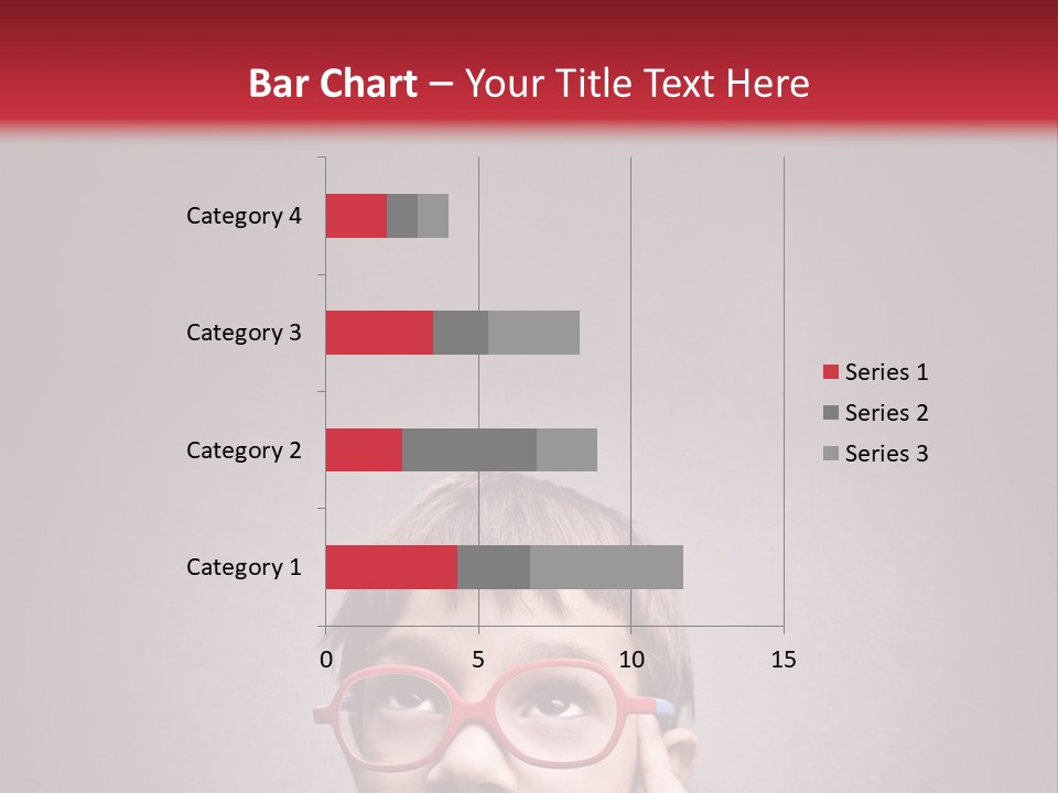 A Young Boy Wearing Glasses With A Red Background PowerPoint Template