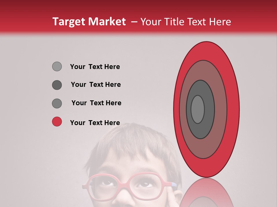 A Young Boy Wearing Glasses With A Red Background PowerPoint Template