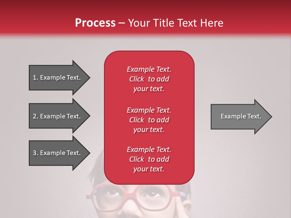 A Young Boy Wearing Glasses With A Red Background PowerPoint Template