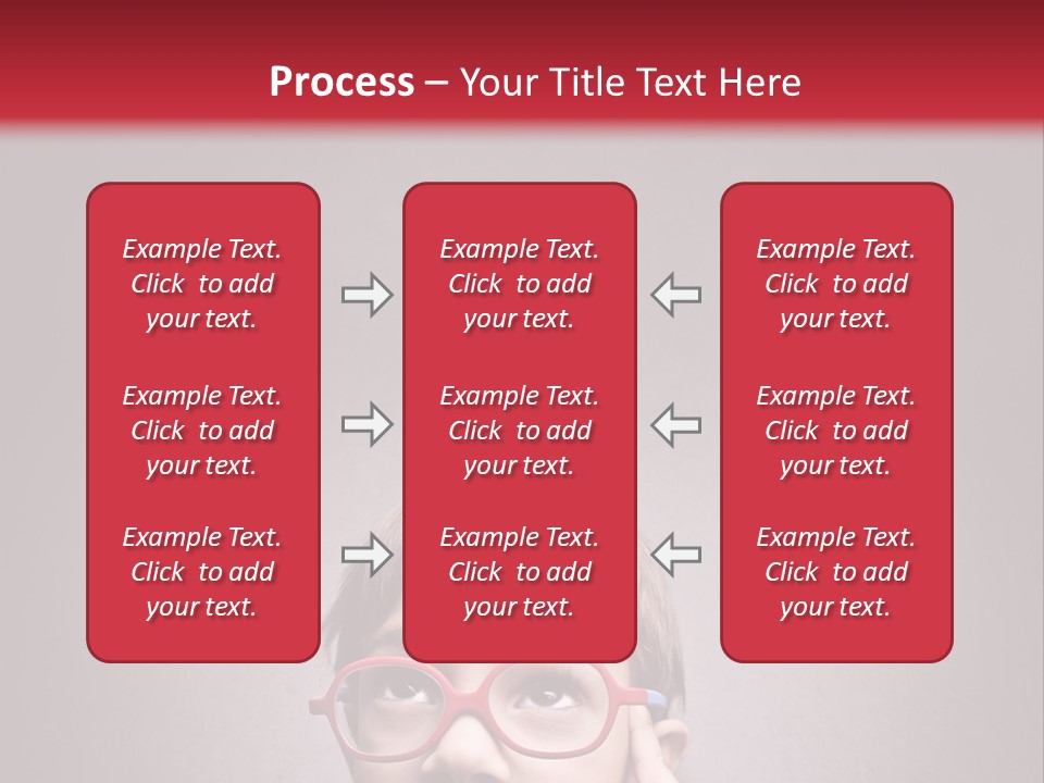 A Young Boy Wearing Glasses With A Red Background PowerPoint Template