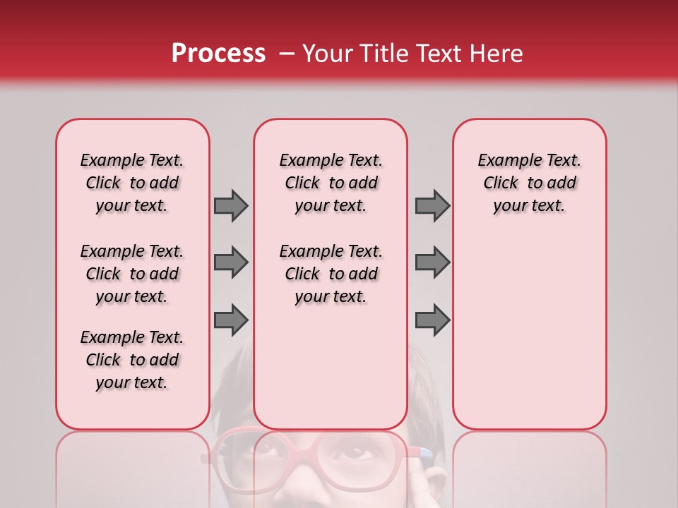 A Young Boy Wearing Glasses With A Red Background PowerPoint Template