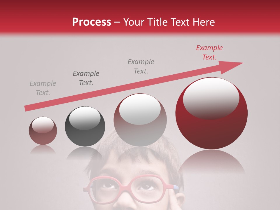 A Young Boy Wearing Glasses With A Red Background PowerPoint Template