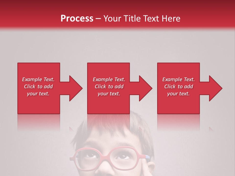 A Young Boy Wearing Glasses With A Red Background PowerPoint Template