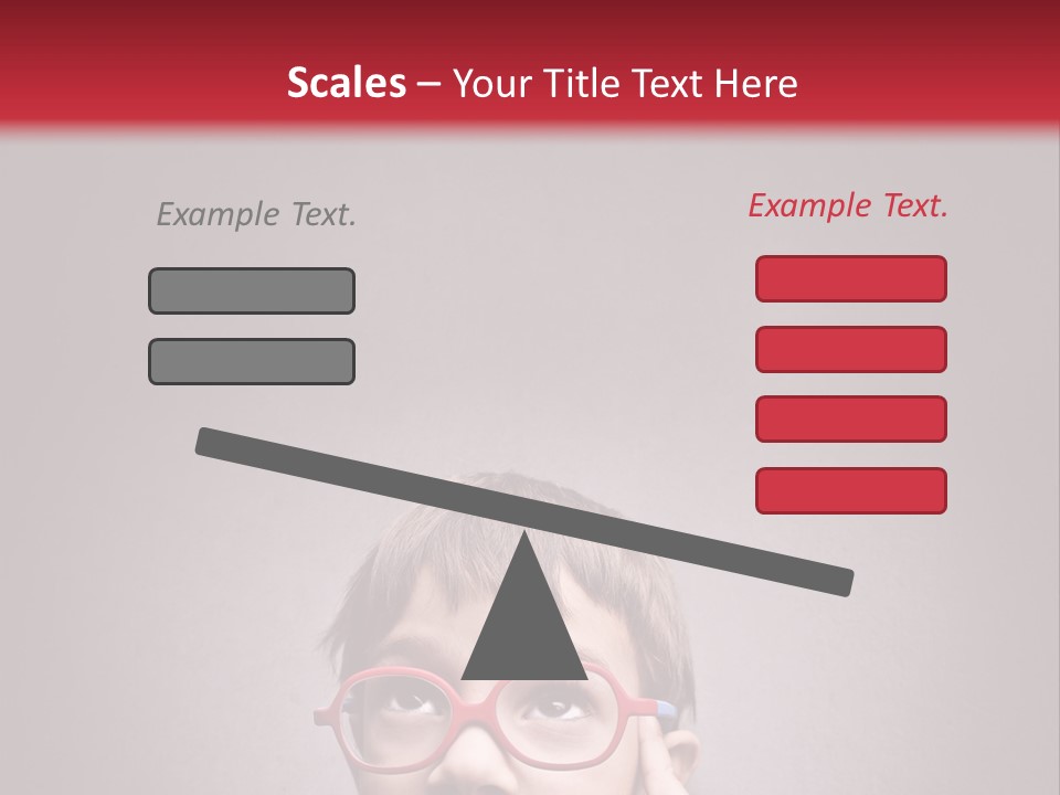 A Young Boy Wearing Glasses With A Red Background PowerPoint Template
