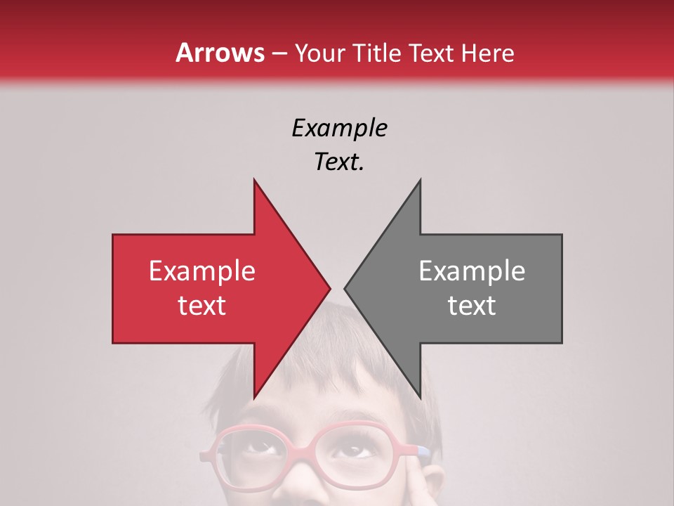 A Young Boy Wearing Glasses With A Red Background PowerPoint Template