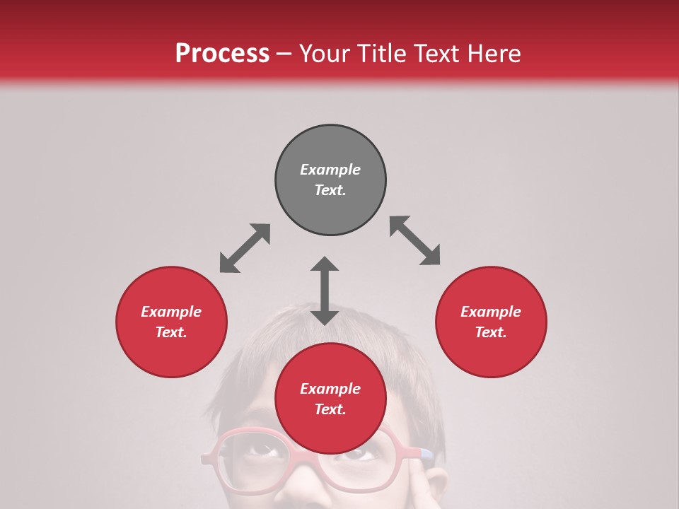 A Young Boy Wearing Glasses With A Red Background PowerPoint Template