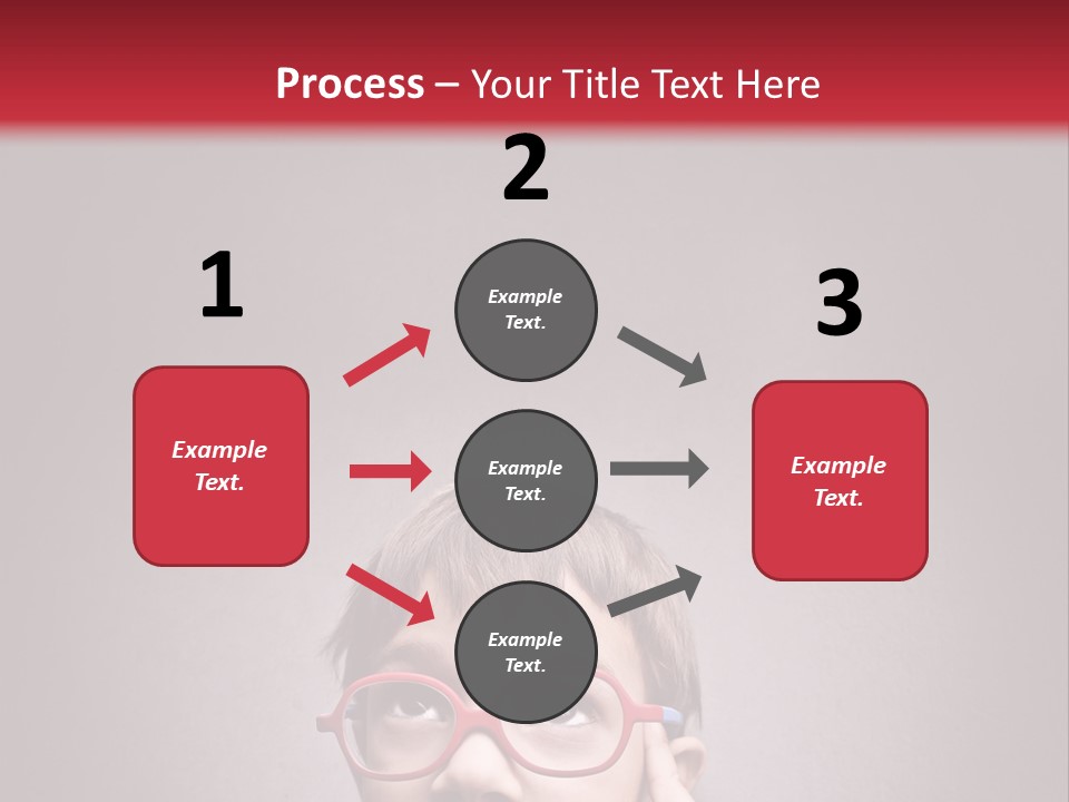 A Young Boy Wearing Glasses With A Red Background PowerPoint Template