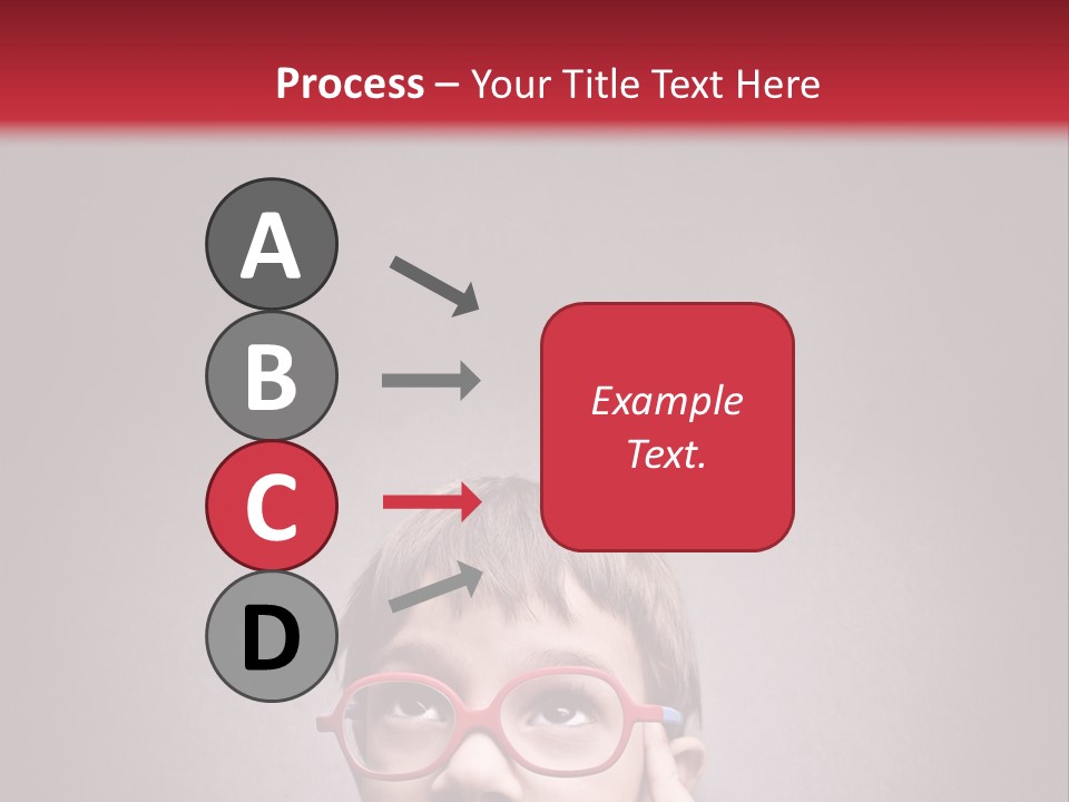 A Young Boy Wearing Glasses With A Red Background PowerPoint Template