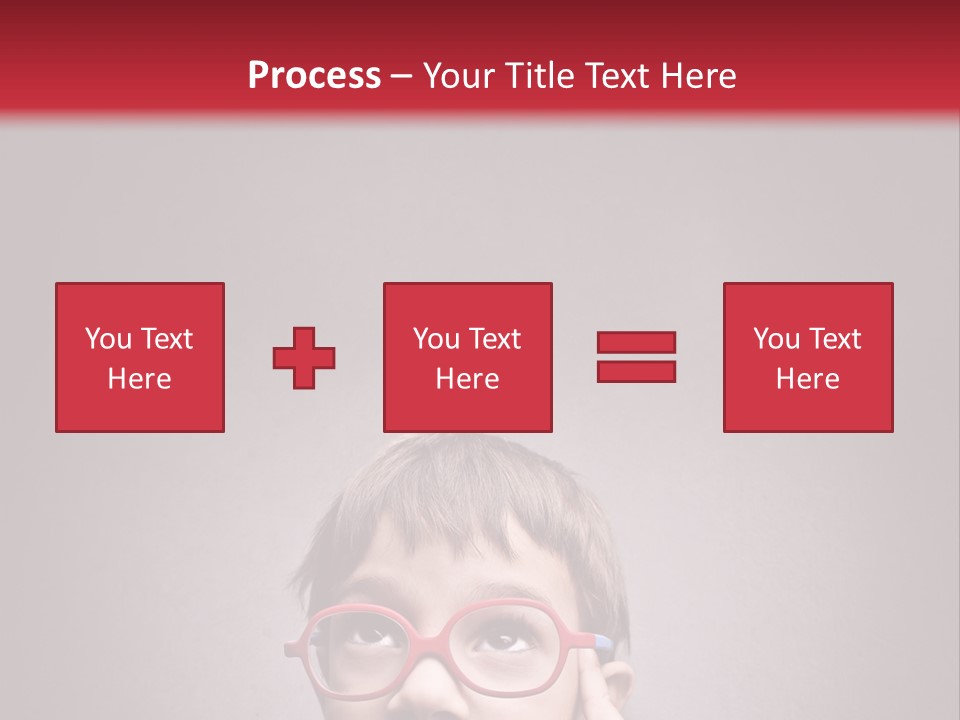A Young Boy Wearing Glasses With A Red Background PowerPoint Template