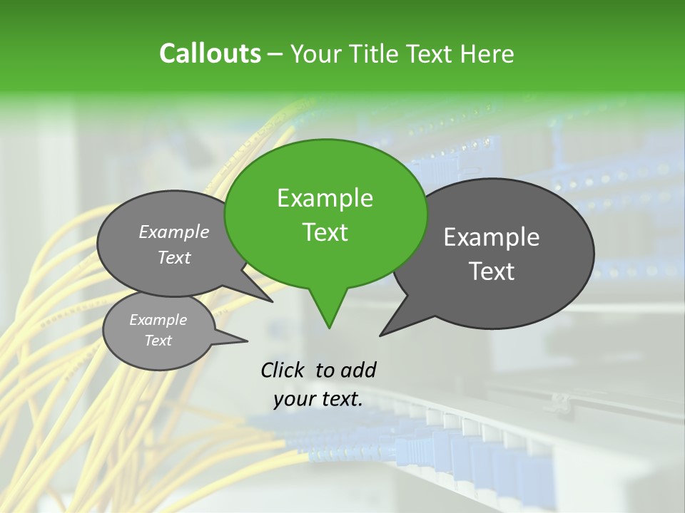 Cat Blue Ethernet PowerPoint Template