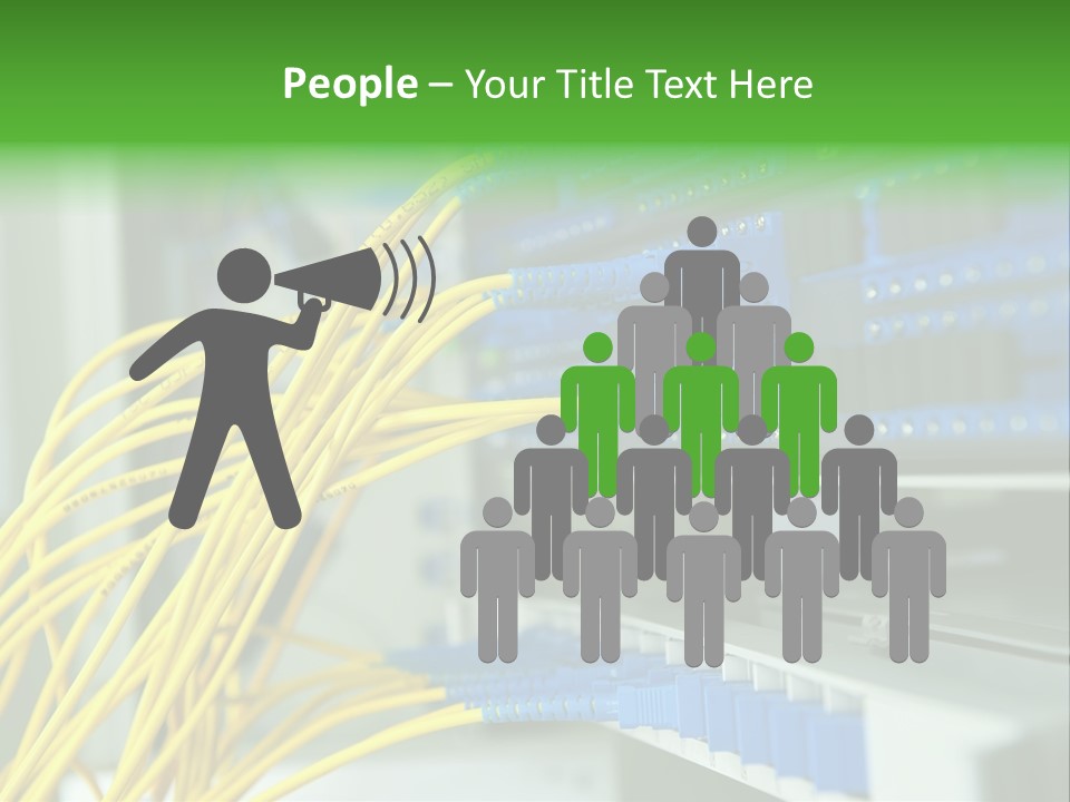 Cat Blue Ethernet PowerPoint Template